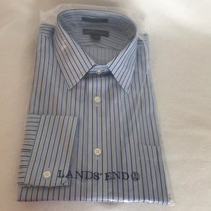 Men’s lands end striped dress shirt